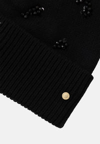Berretto da Donna in viscosa con paillettes e risvolto Armani Ecxchange Black