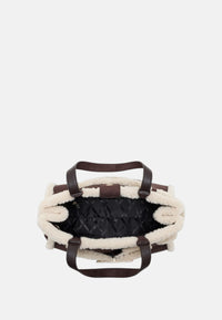 Borsa shopping scamosciata con profili effetto shearling Donna Armani Exchange Antagonist/script