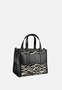 Borsa a Mano effetto Animalier Donna Armani Exchange Black/script