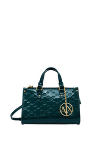 Armani Exchange Borsa a Mano in vernice con logo in rilievo Mystery