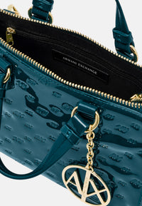 Armani Exchange Borsa a Mano in vernice con logo in rilievo Mystery