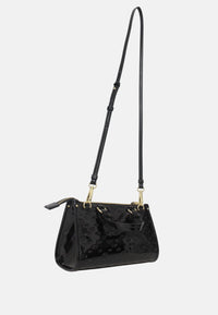 Armani Exchange Borsa a Mano in vernice con logo in rilievo Black