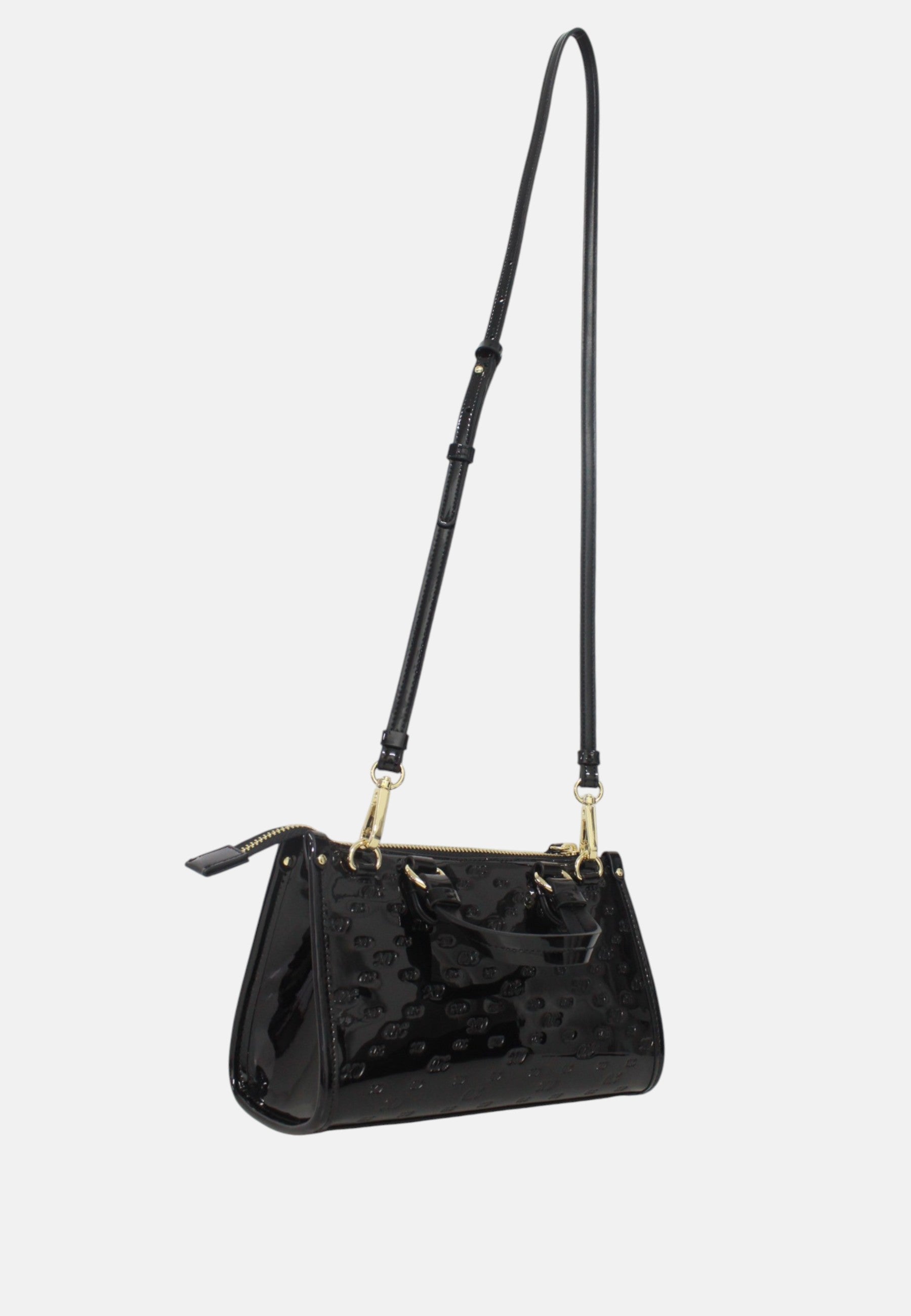 Armani Exchange Borsa a Mano in vernice con logo in rilievo Black