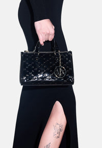 Armani Exchange Borsa a Mano in vernice con logo in rilievo Black