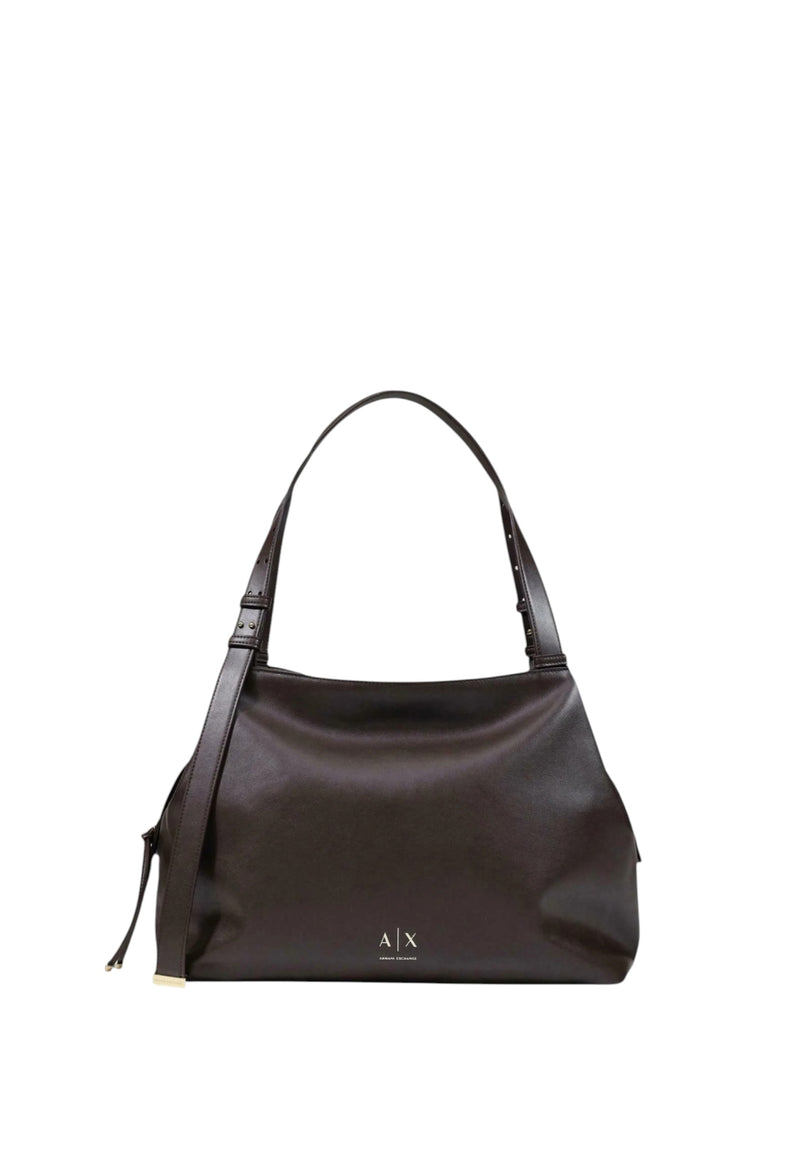 Borsa shopping scamosciata con profili effetto shearling Donna Armani Exchange Antagonist