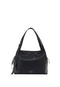 Borsa shopping scamosciata con profili effetto shearling Donna Armani Exchange Black