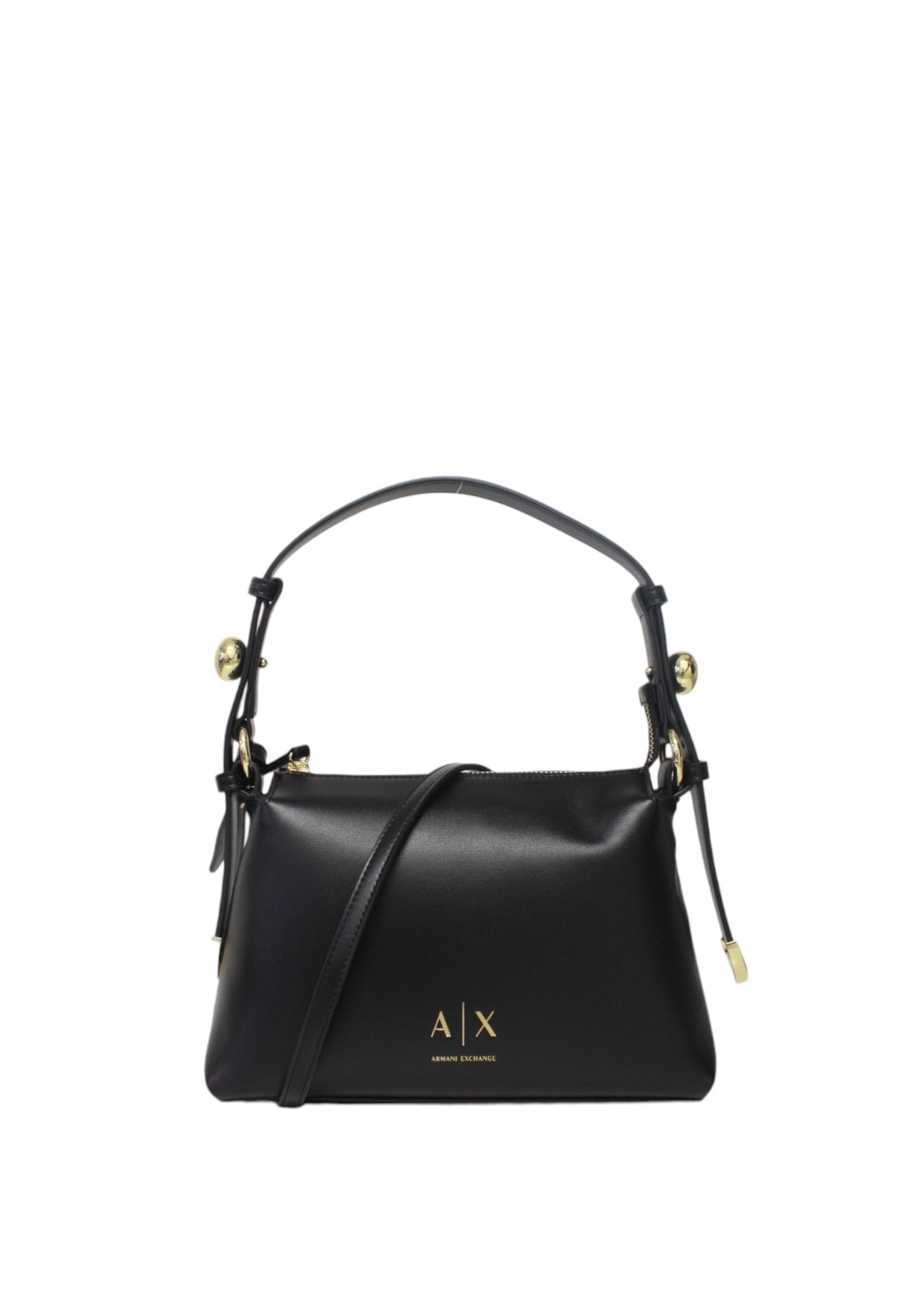 Borsa a spalla con tracolla regolabile e logo Donna Armani Exchange Black