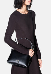 Borsa a spalla con tracolla regolabile e logo Donna Armani Exchange Black