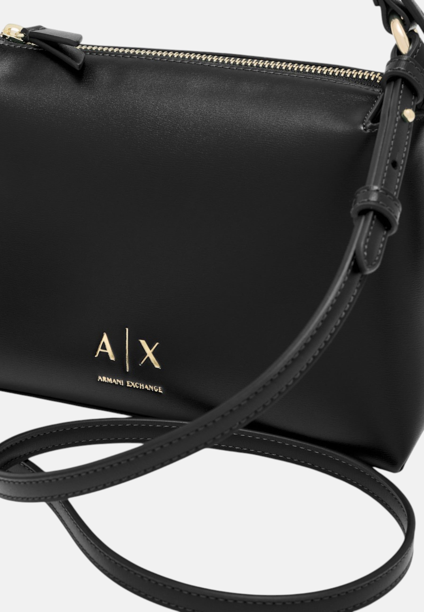 Borsa a spalla con tracolla regolabile e logo Donna Armani Exchange Black
