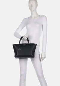 Shopping bag con charm e tracolla rimovibile Donna Armani Exchange Black