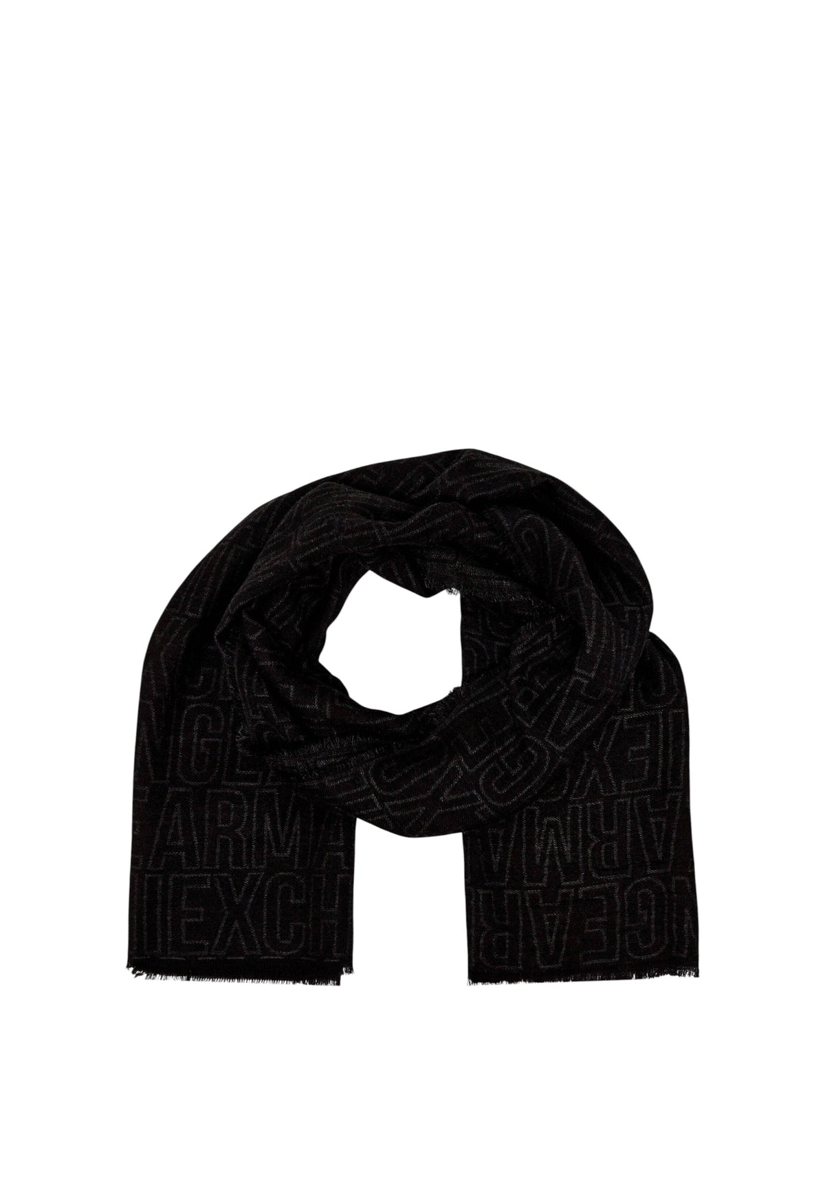 Sciarpa da uomo con misto Cotone Armani Exchange Black Logo