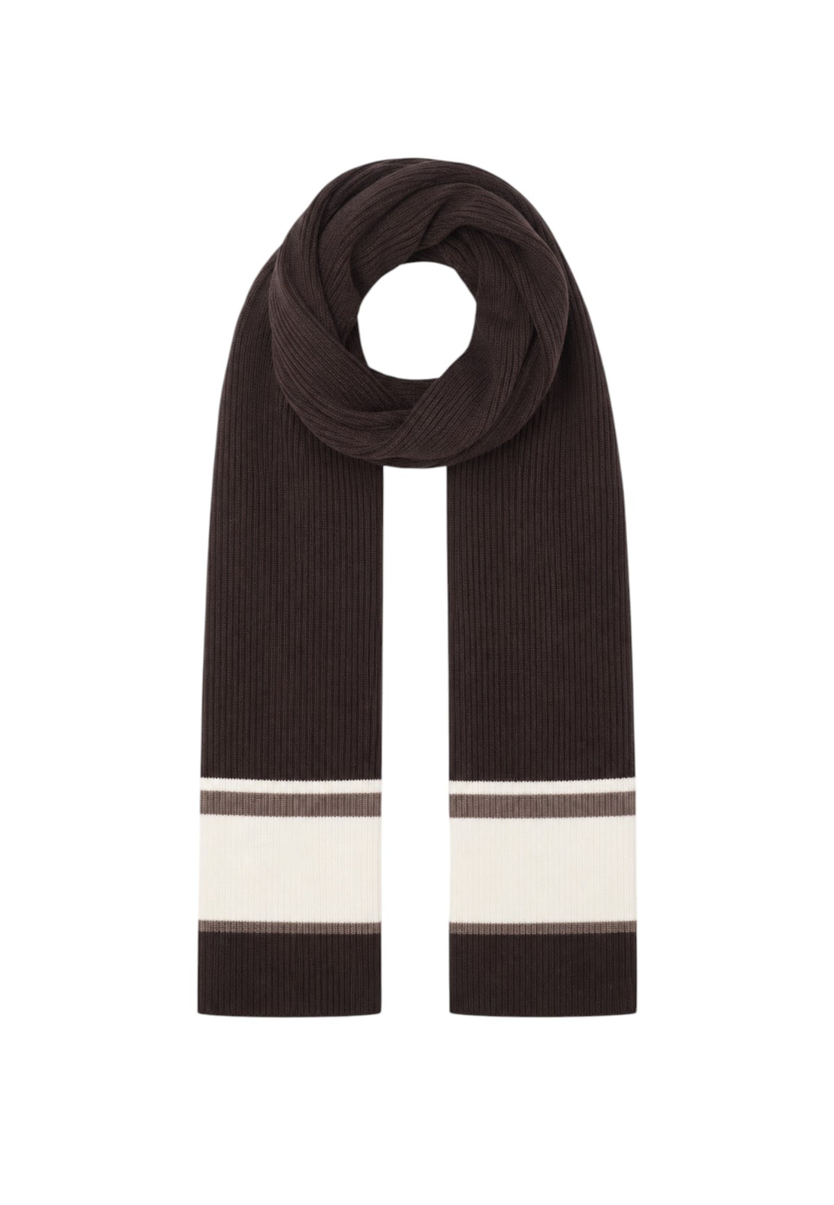 Sciarpa in misto lana a costine con banda a contrasto Armani EXchange Licorice/vintage Off