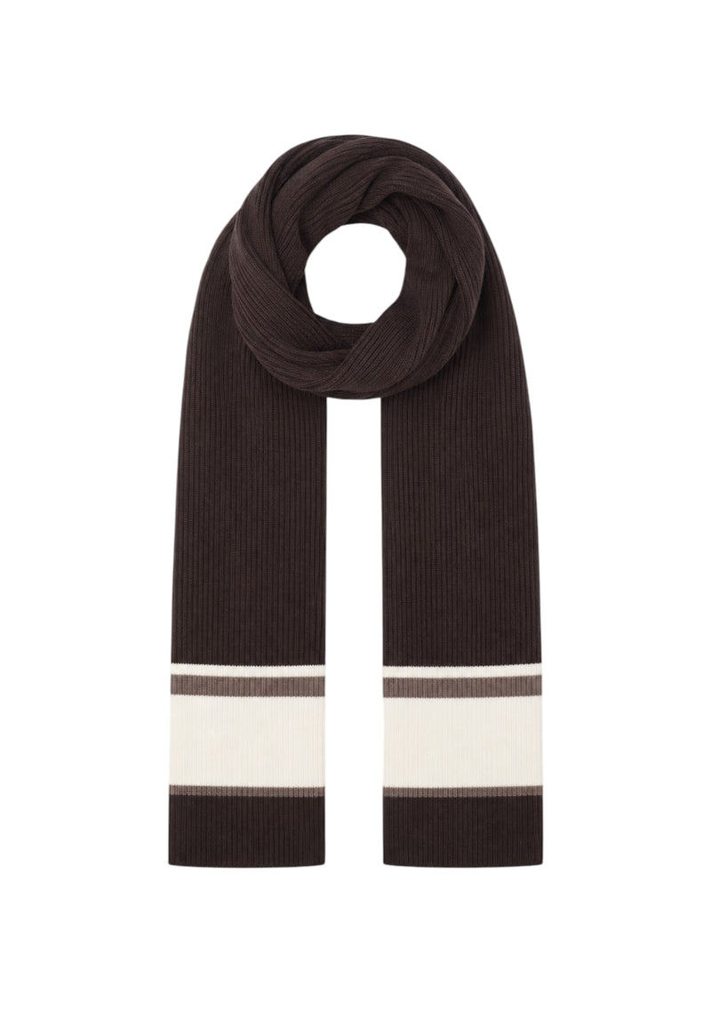 Sciarpa in misto lana a costine con banda a contrasto Armani EXchange Licorice/vintage Off