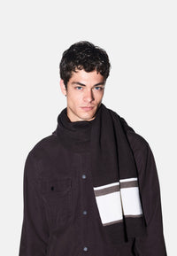 Sciarpa in misto lana a costine con banda a contrasto Armani EXchange Licorice/vintage Off