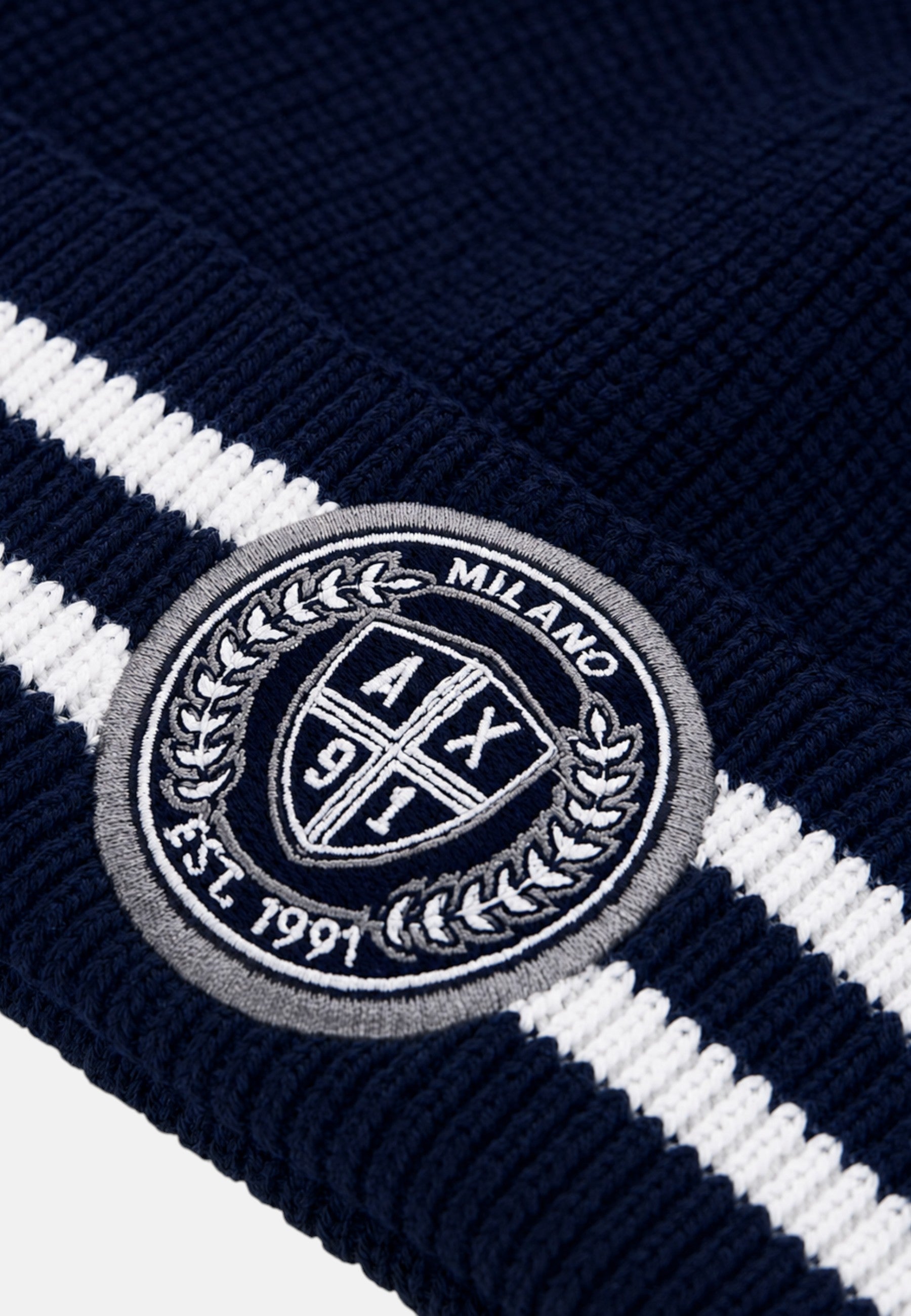Cappello Beanie Uomo Armani Exchange in Lana e Cotone Deep Navy/vintage Of