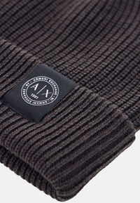 Berretto lavorato a maglia in misto lana vergine e cotone Armani Exchange Beige Melange