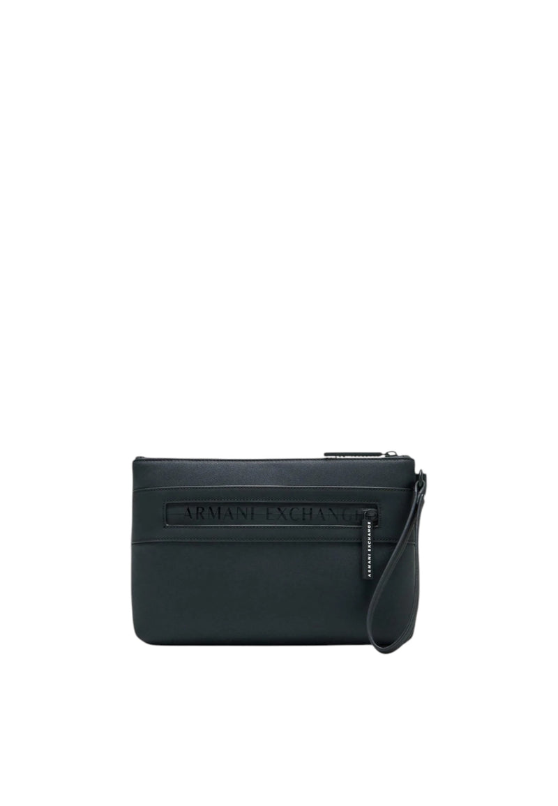 Angel Pouch pochette in tessuto spalmato minimalista Armani Exchange Black / Black