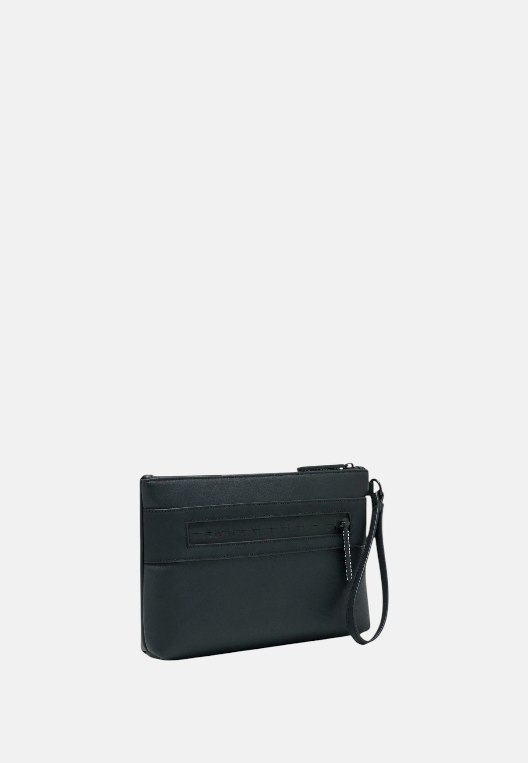 Angel Pouch pochette in tessuto spalmato minimalista Armani Exchange Black / Black