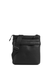 Borsello a tracolla piatta con banda a contrasto e zip Armani Exchange Black
