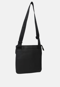 Borsello a tracolla piatta con banda a contrasto e zip Armani Exchange Black