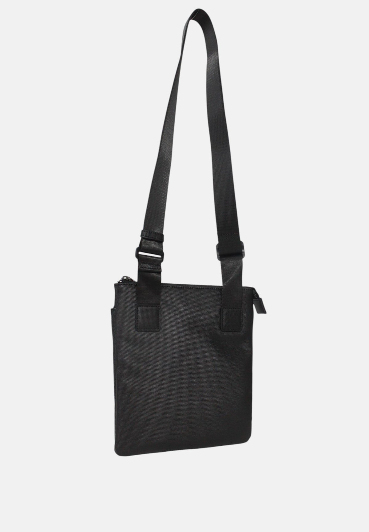 Borsello a tracolla piatta con banda a contrasto e zip Armani Exchange Black/forged Iron