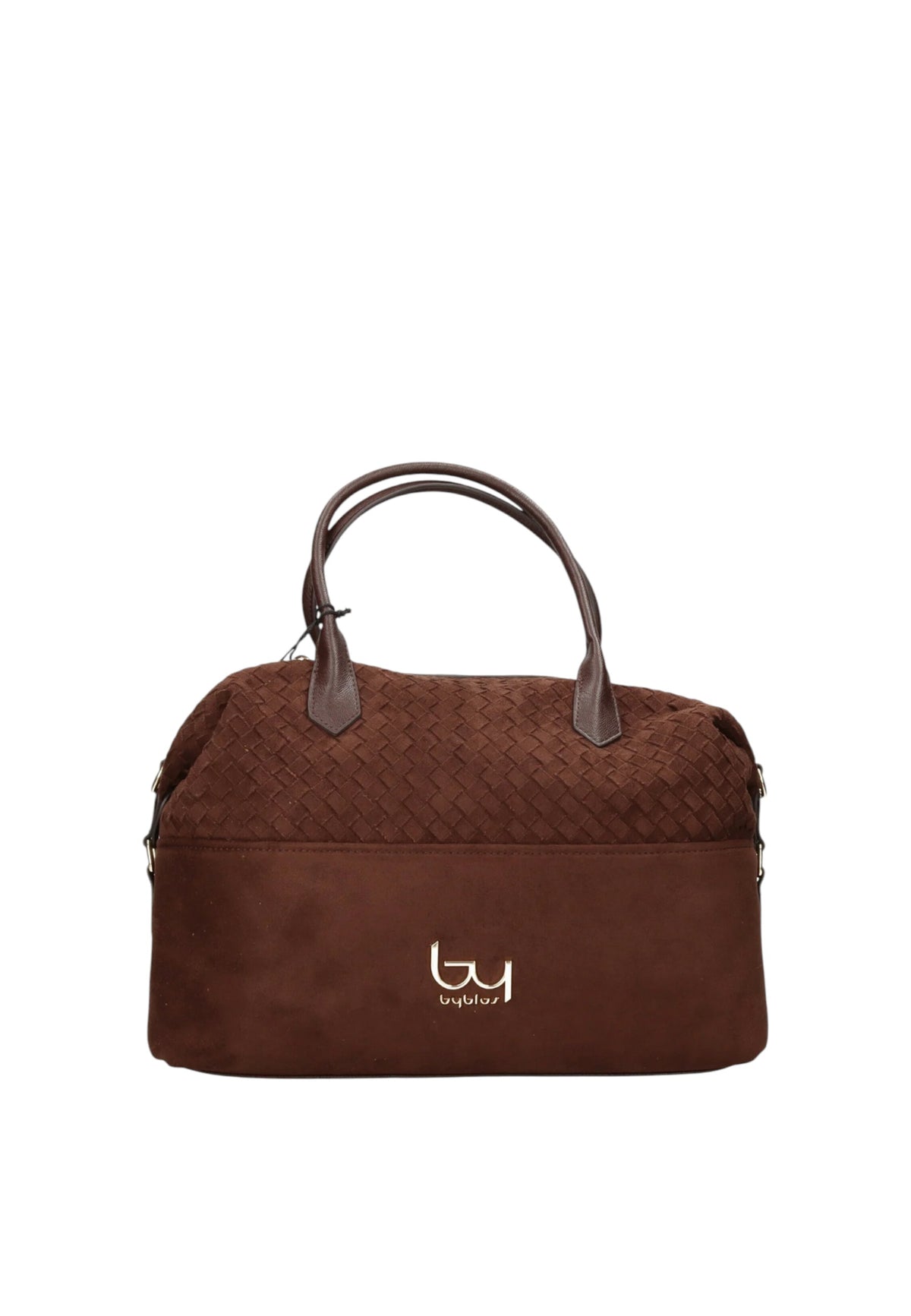 Borsa a Mano in Tessuto Scamosciato Byblos Chocolate