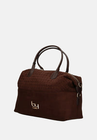 Borsa a Mano in Tessuto Scamosciato Byblos Chocolate