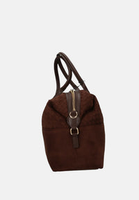 Borsa a Mano in Tessuto Scamosciato Byblos Chocolate