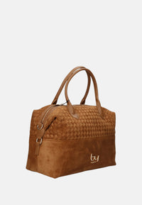 Borsa a Tracolla in Tessuto Scamosciato Byblos Camel
