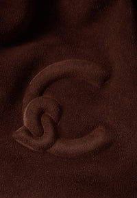 Coccinelle Borsa da donna in pelle scamosciata con logo in rilievo. Brunette