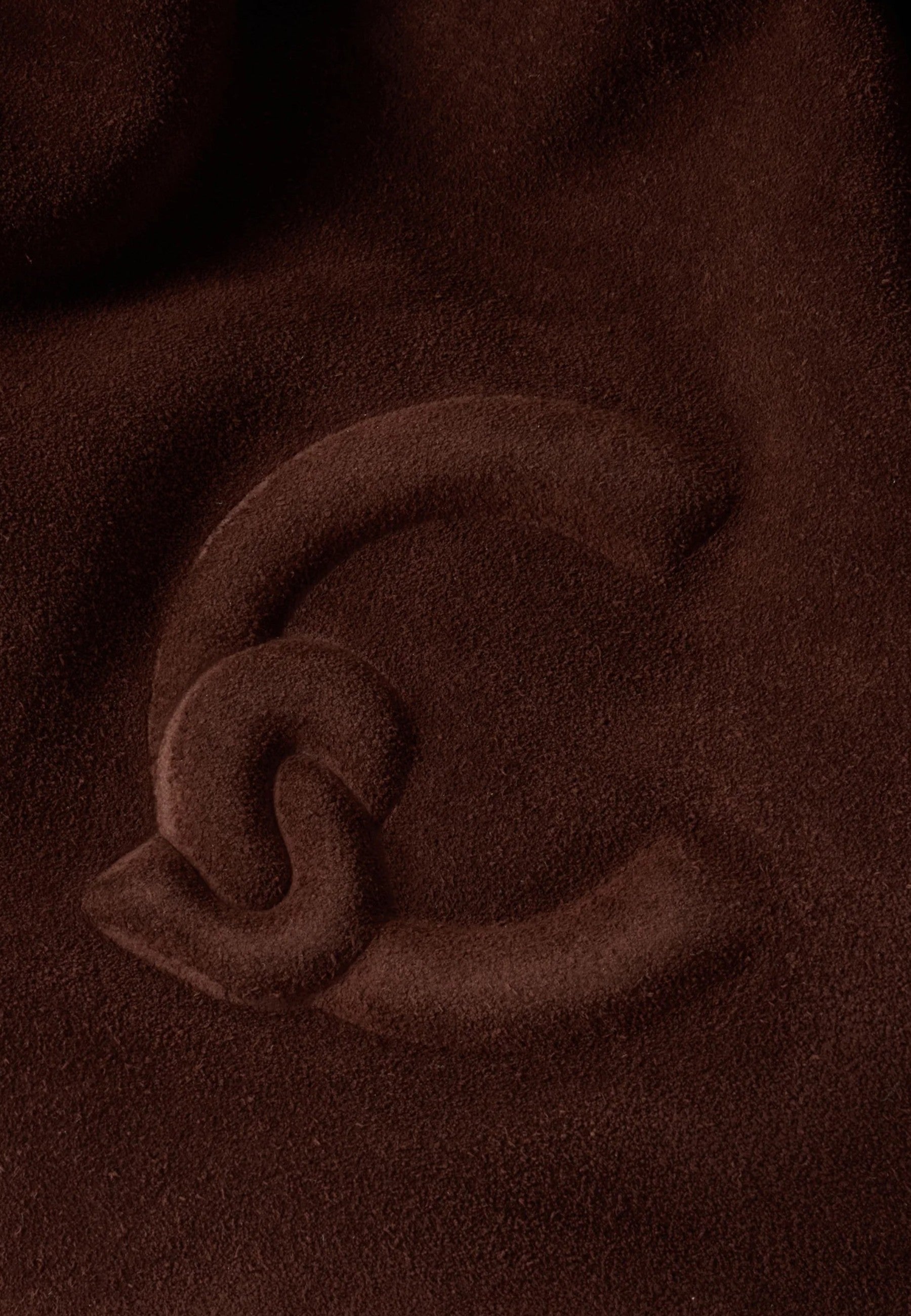Coccinelle Borsa da donna in pelle scamosciata con logo in rilievo. Brunette