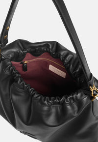 Coccinelle Borsa da donna a tracolla con patta e logo in rilievo. Noir