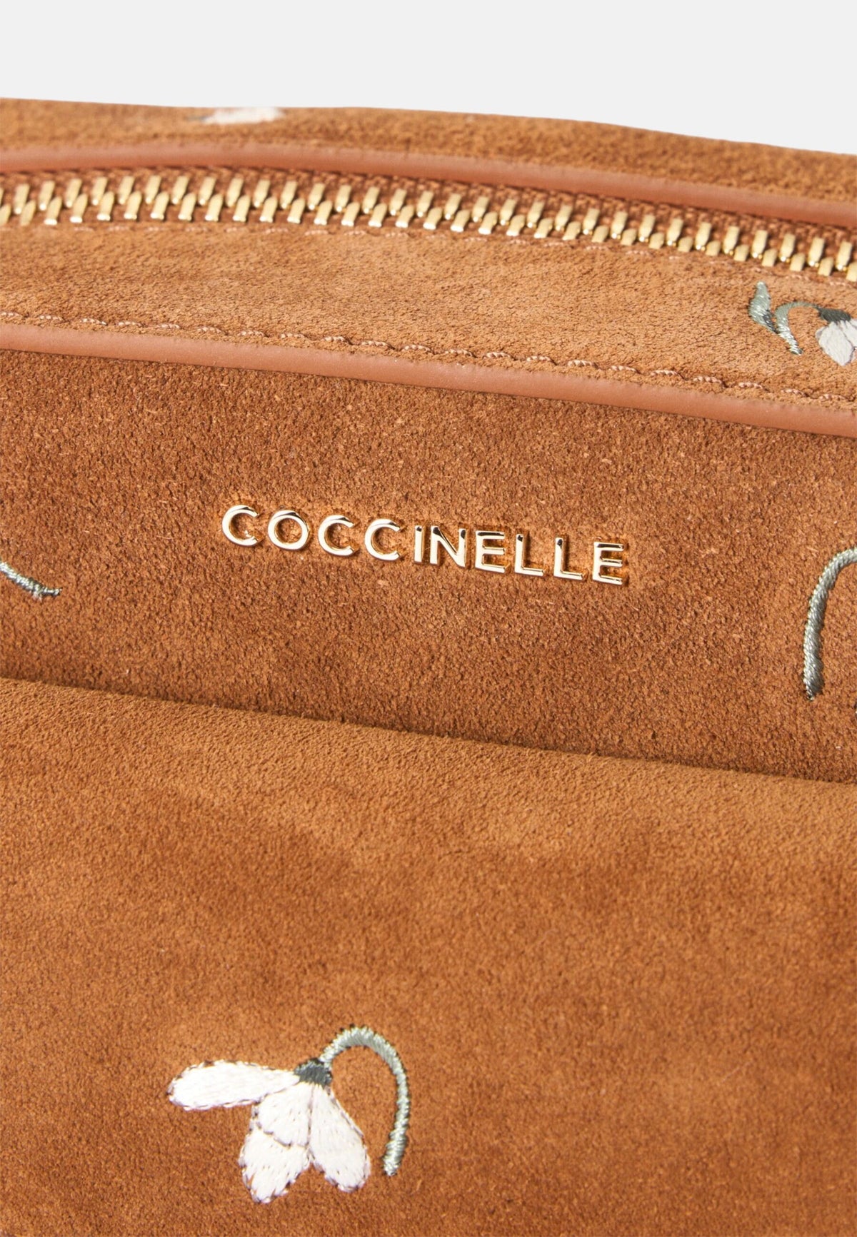 Borsa a tracolla in pelle ruvida cognac Coccinelle Cognac