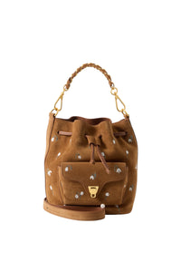 Borsa a secchiello Beat in pelle bovina granulata Coccinelle Cognac