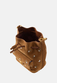 Borsa a secchiello Beat in pelle bovina granulata Coccinelle Cognac