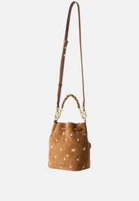 Borsa a secchiello Beat in pelle bovina granulata Coccinelle Cognac