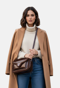 Borsa Donna a Tracolla COCCINELLE in pelle. Berry