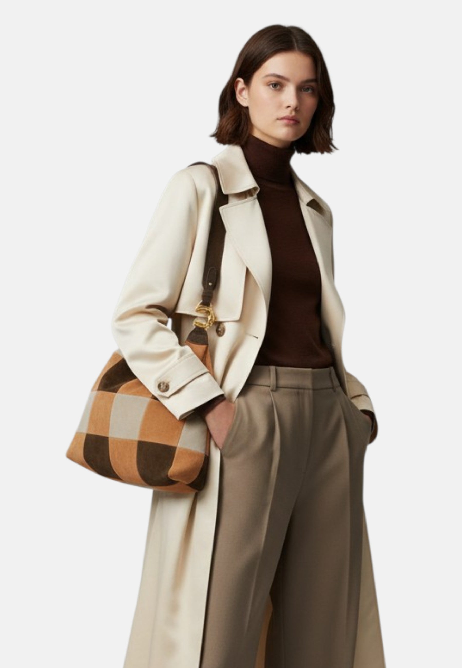 Borsa a spalla da donna in Pelle Coccinelle Multi/fango