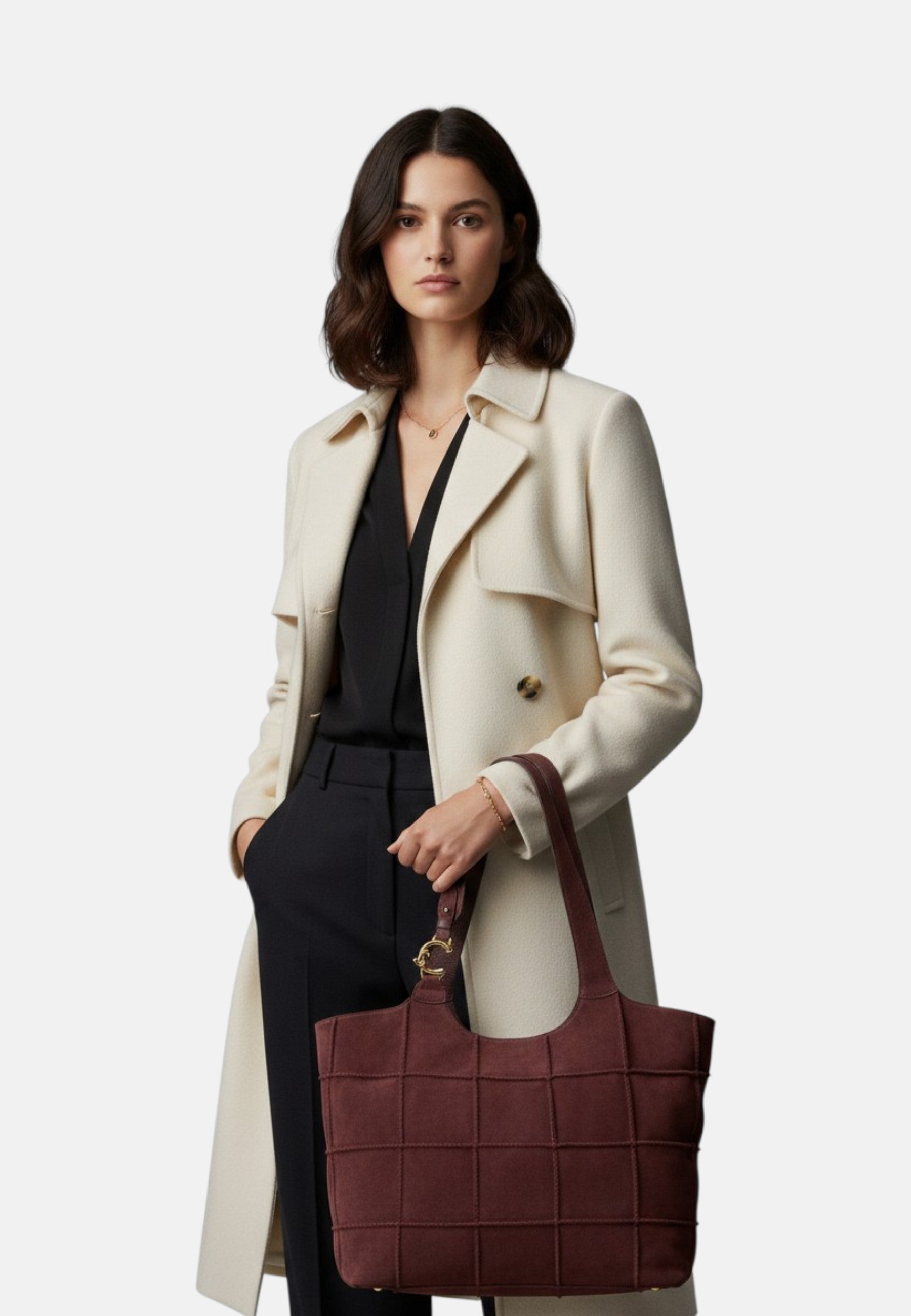 Borsa a spalla da donna in Pelle scamosciata Coccinelle Berry