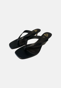 Infradito Con Tacco Donna Gold&Gold Nero