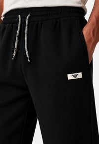 Pantaloni cotone jogger con coulisse in vita Core Identity Emporio Armani Black