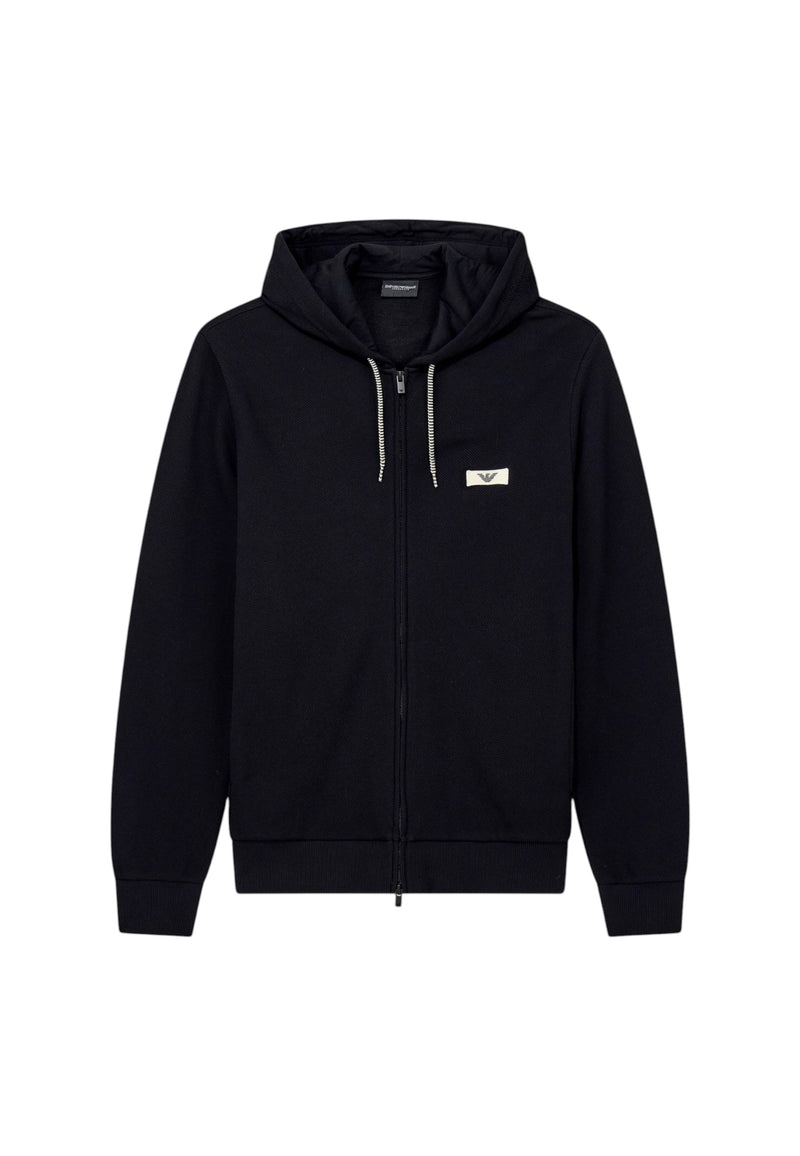 Felpa da uomo in Cotone Emporio Armani Black