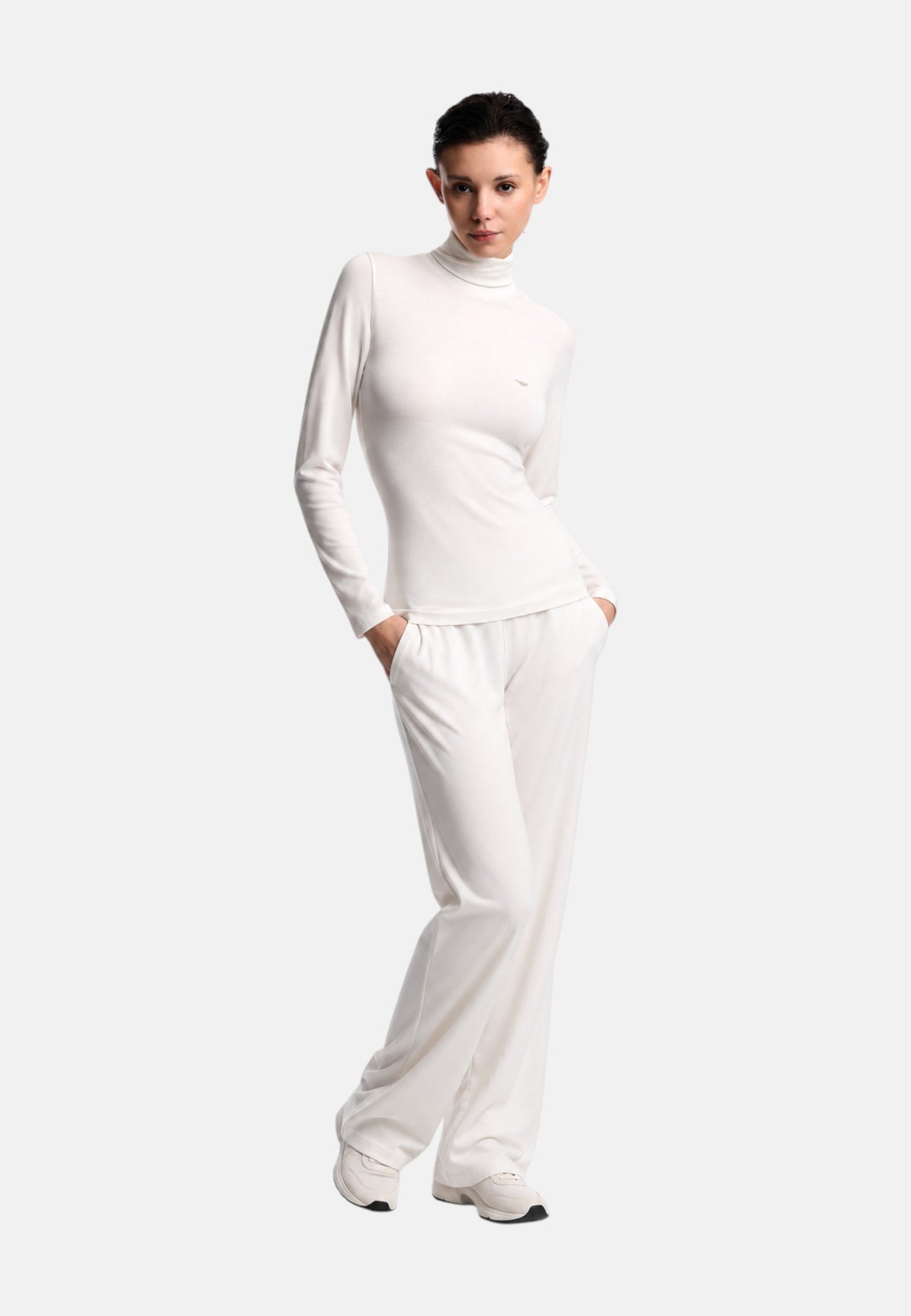 Maglione dolcevita Donna in misto Lana Ivory