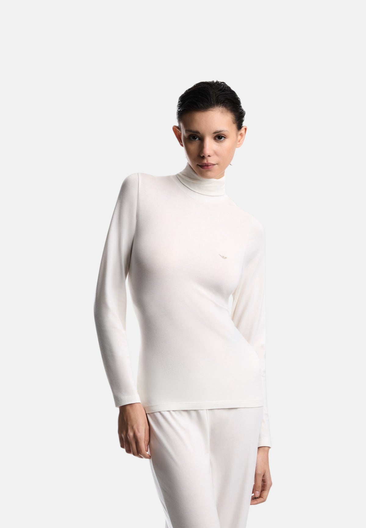 Maglione dolcevita Donna in misto Lana Ivory