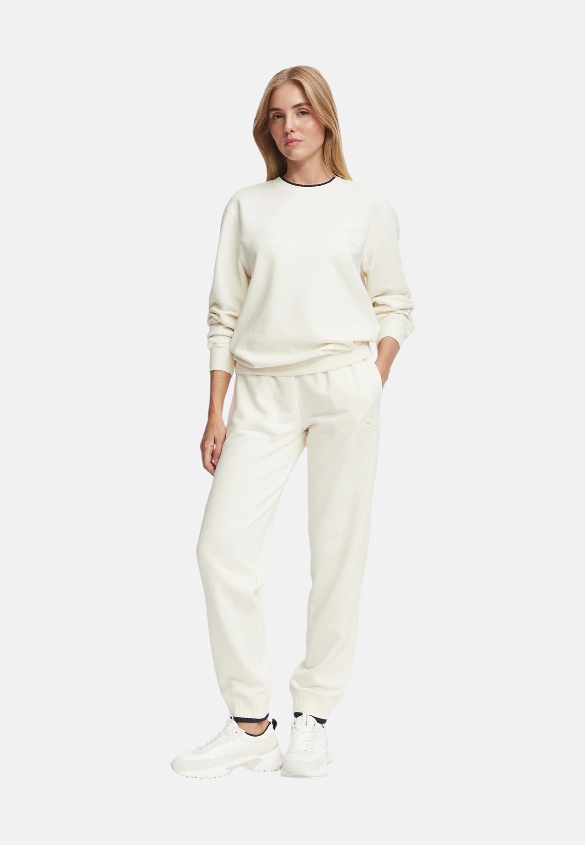 Emporio Armani Tuta sportiva con stampa Da Donna Ivory