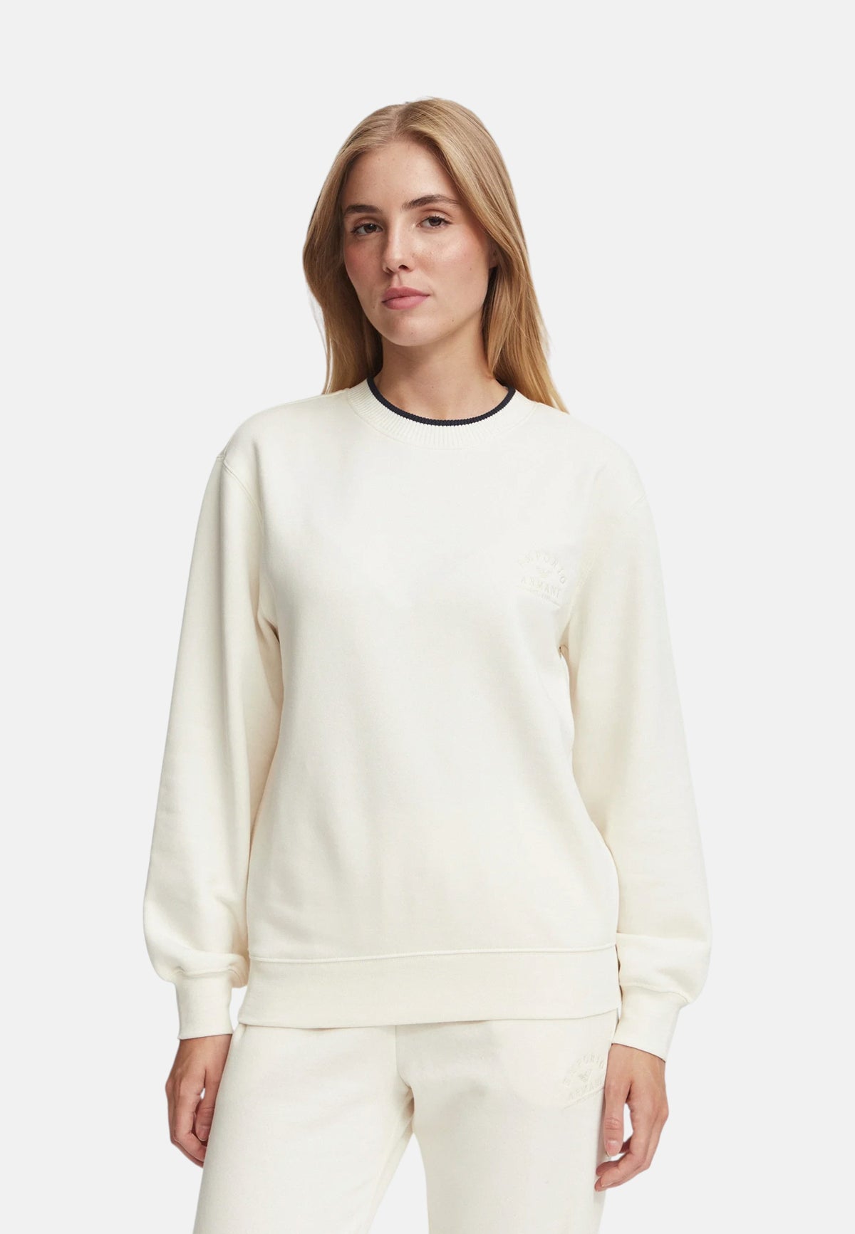 Emporio Armani Tuta sportiva con stampa Da Donna Ivory