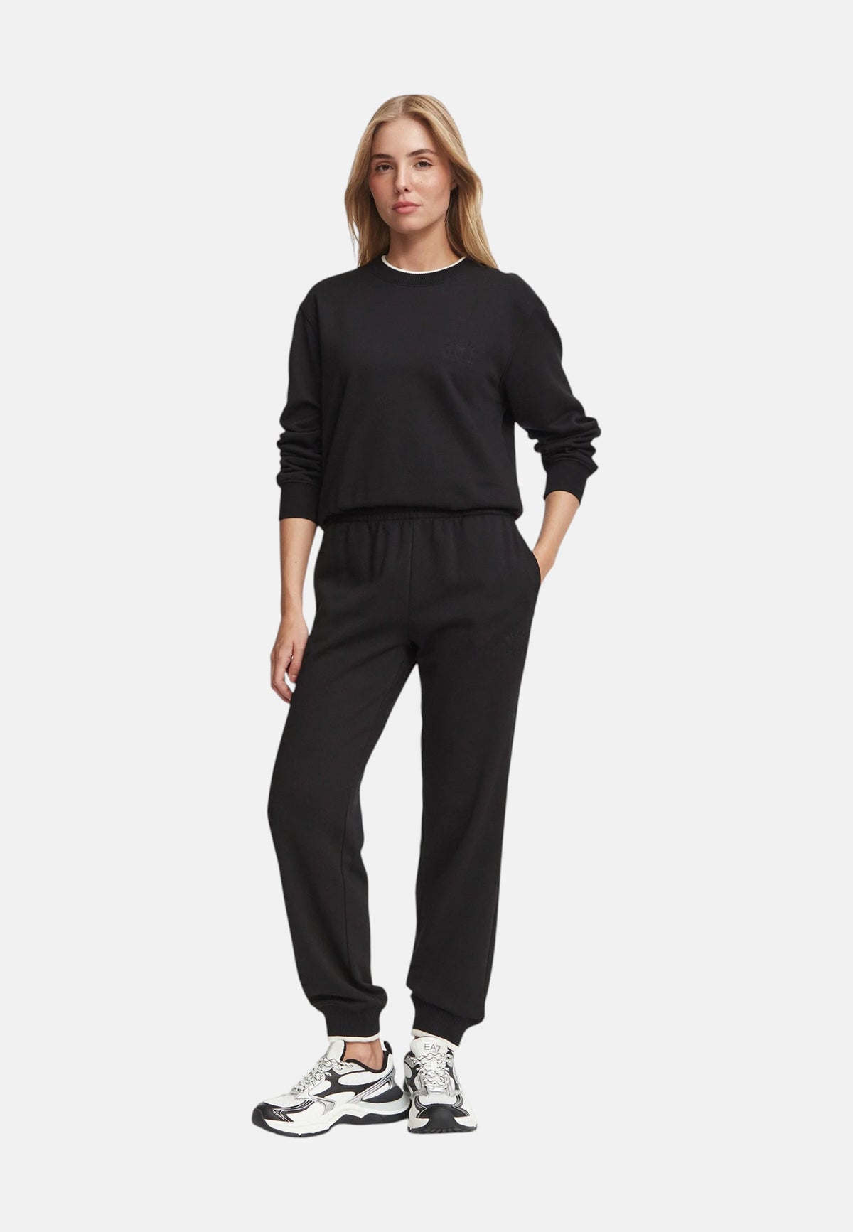 Emporio Armani Tuta sportiva con stampa Da Donna Black