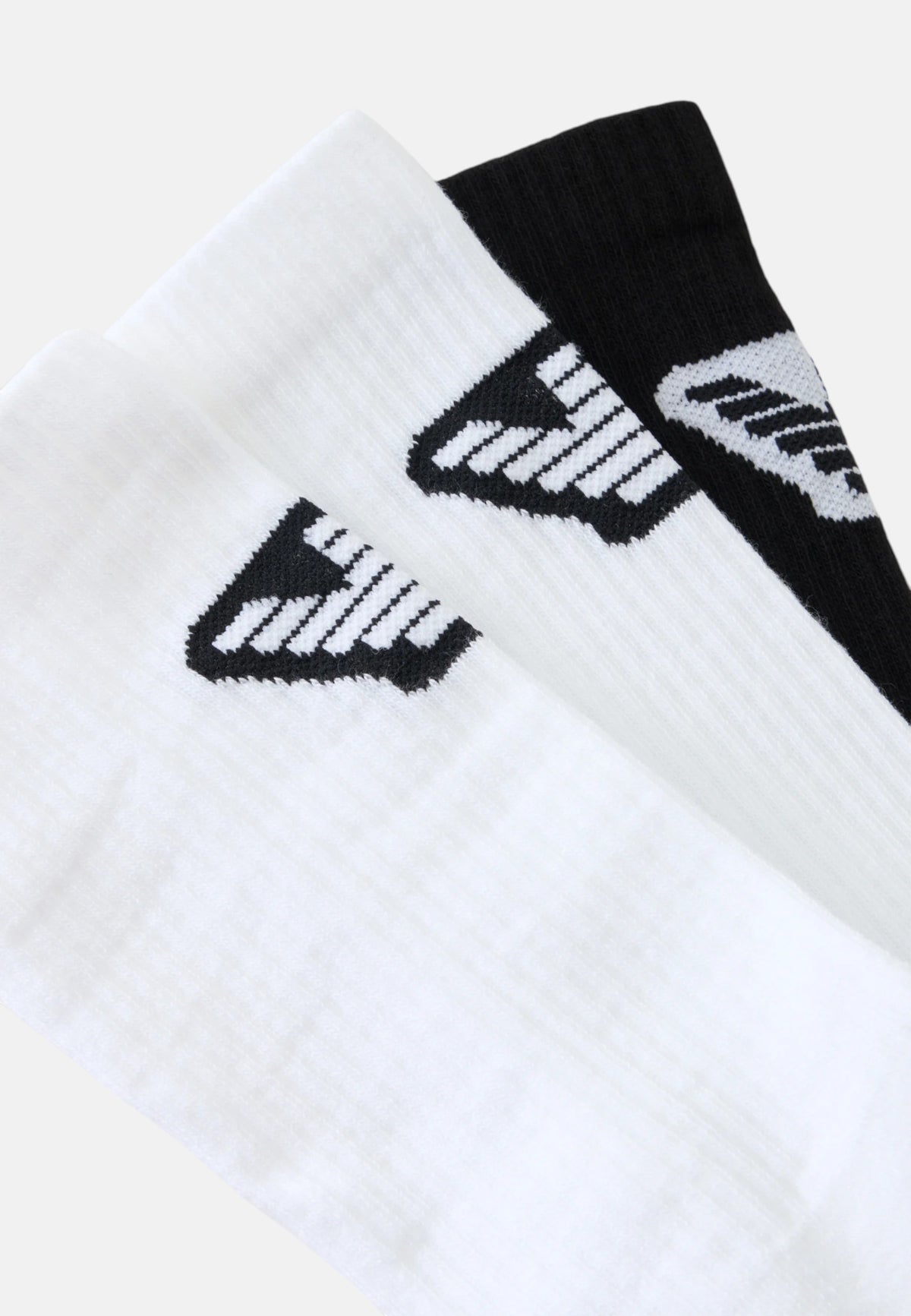 Set di 3 paia di calzini da uomo in jacquard resistenti, lunghezza a metà polpaccio EMPORIO ARMANI Black/white/white