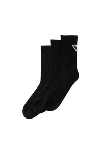 Set di 3 paia di calzini da uomo in jacquard resistenti, lunghezza a metà polpaccio EMPORIO ARMANI Black