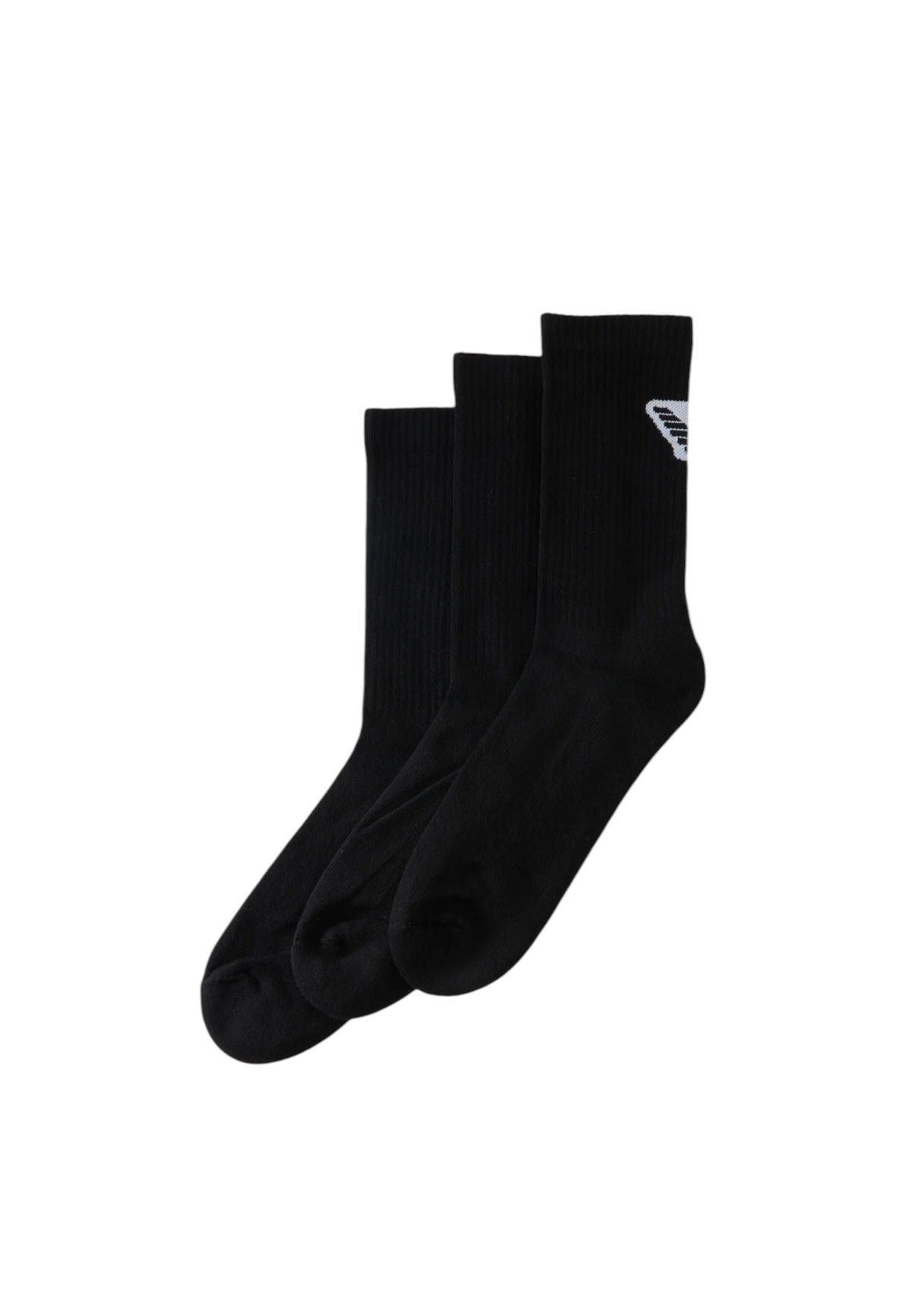 Set di 3 paia di calzini da uomo in jacquard resistenti, lunghezza a metà polpaccio EMPORIO ARMANI Black